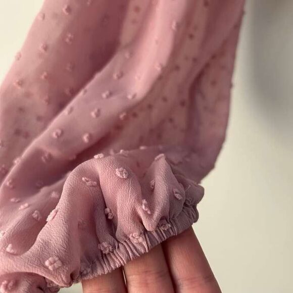 Crop top blouse blush pink size large - Picture 4 of 6